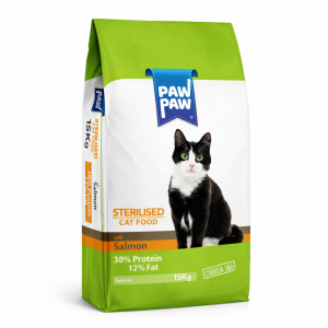 Paw Paw Croquettes pour chat stérilisé au saumon 15kg